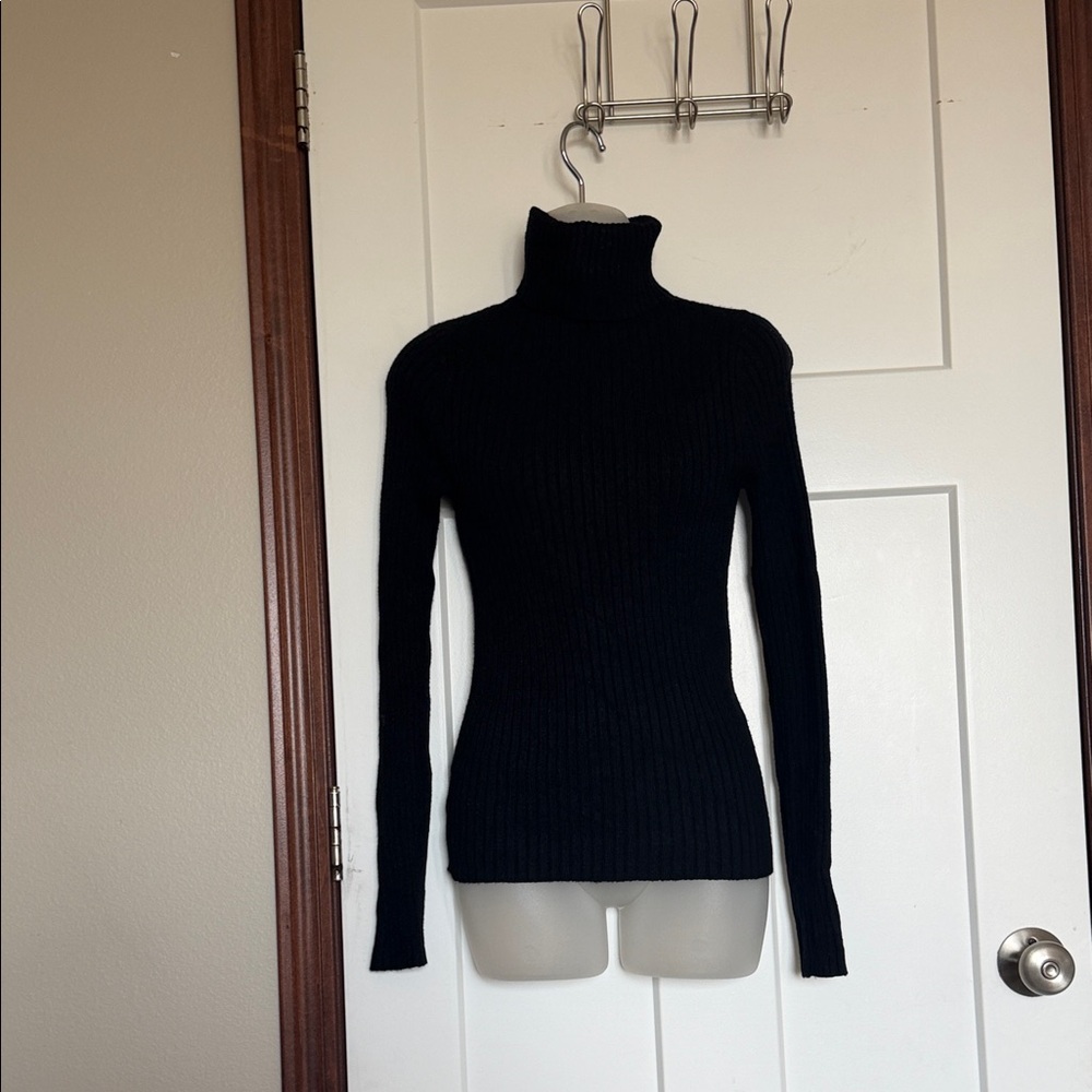 Express Ribbed Black Turtleneck Sweater